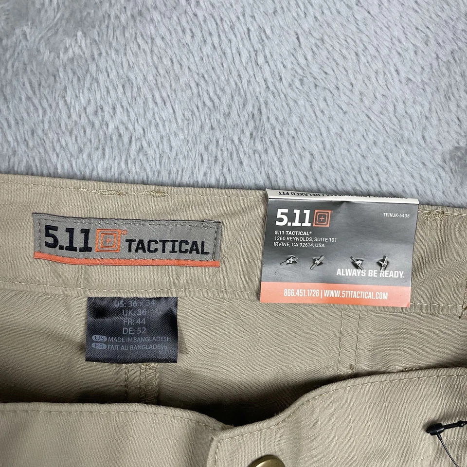 Pantalones tácticos 5.11 para hombre talla 36x34 marrón Taclite Pro cargo calce relajado nuevos con etiquetas Foto 3 de 4