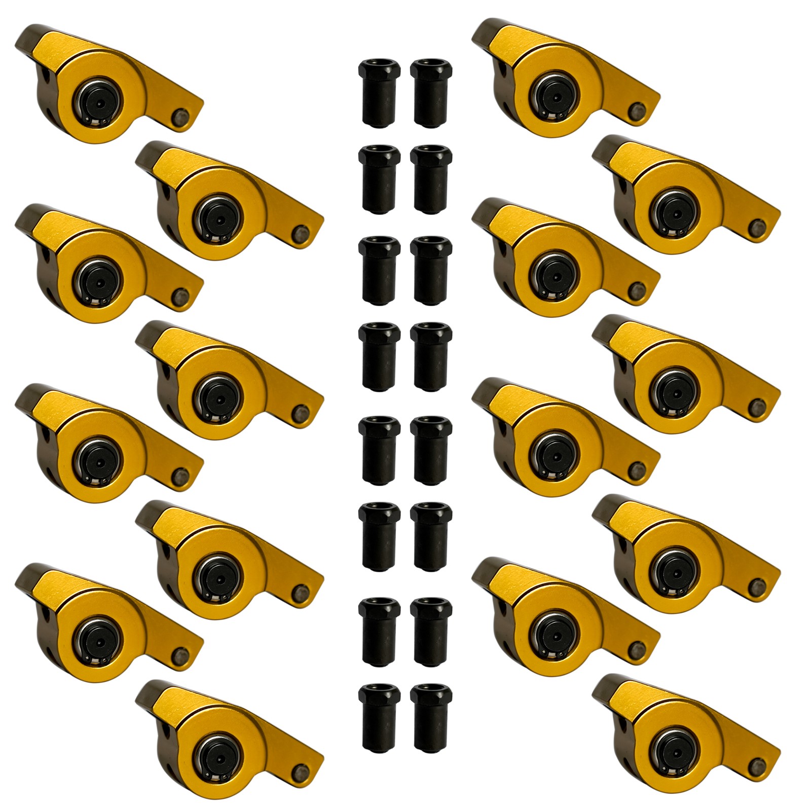 For SBC Small Block Chevy 327 350 Aluminum Roller Rocker Arms Set 1.5 ...