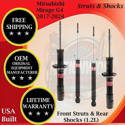 KYB OEM Front Struts & Rear Shocks For 2017-2024 Mitsubishi Mirage G4 9yrWarrant