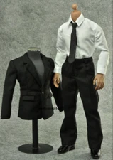 ZY TOYS 1/6 Scale Male Black Suit Set For 12'' Action Figure Body