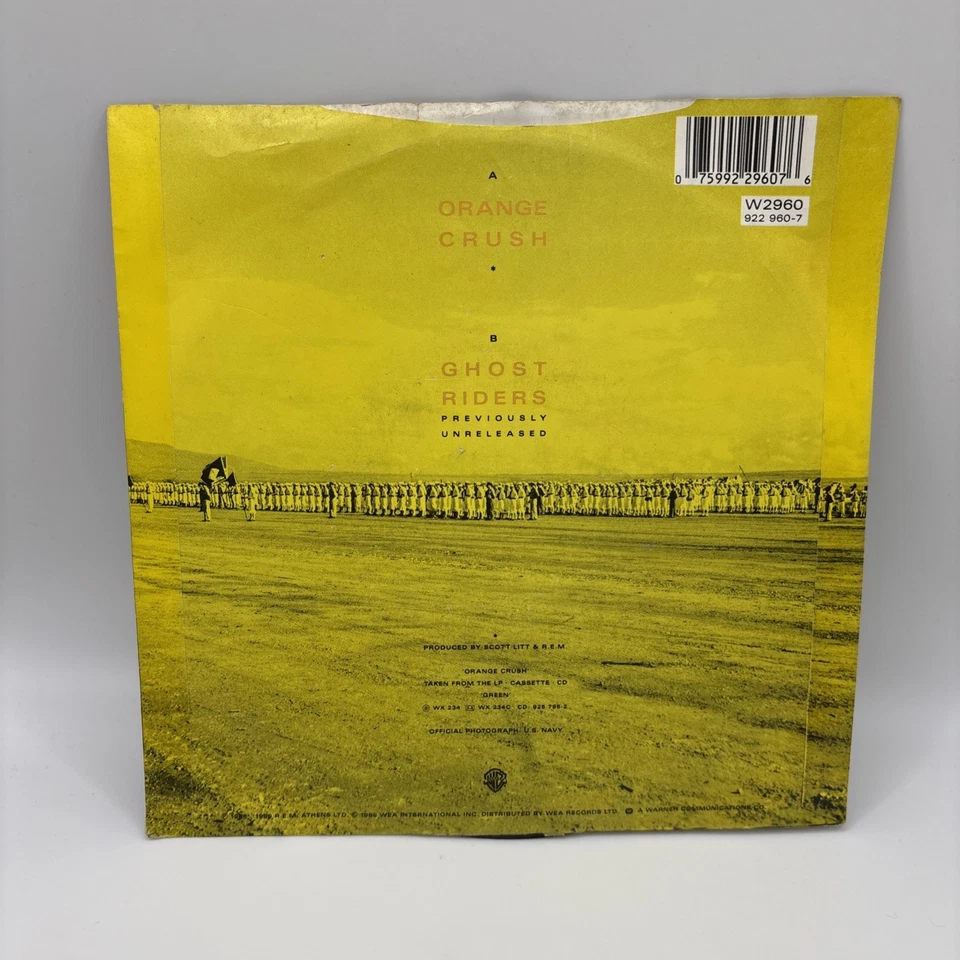 R.E.M. Orange Crush REM 7" Vinyl UK 1989 Warner Bros 1st Press A1/B1 Single - Image 3 of 3
