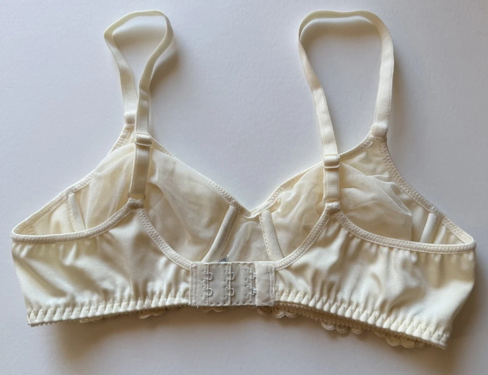 Sujetador con aros 36 A Olga 33042 vintage simplemente sedoso satinado años 90 marfil Foto 3 de 4