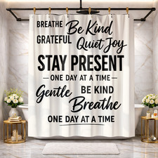 Black and White Faith Love Inspirational Shower Curtain 72x72 Polyester Decor