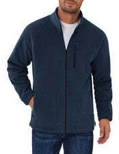 Mens Fleece Jacket Full Zip Lightweight Long Sleeve Zip Up Jackets Warm Winte...