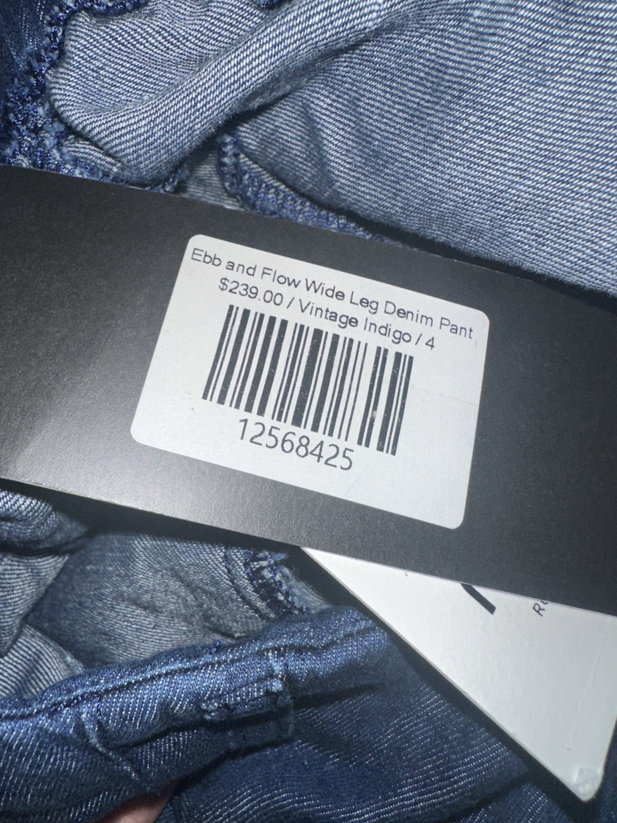 RUTI EBB AND FLOW WIDE LEG DENIM PANTS VINTAGE INDIGO PLEATED NWT SIZE 4