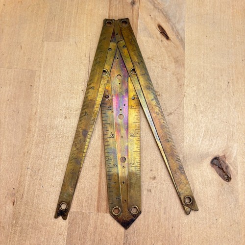 ROE's Patent July 1, 1890 Brass Combination Tool Square, Rule, Protractor