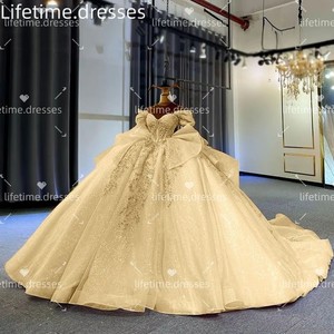 gold court dresses for sweet 16 Gold Sweetheart Beaded Sparkles Court Train Flowers Prom Dresses