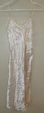 Vtg 40-50s Colony Club Bur-Mil Quality Shiny Wet Look Peach Pink Nightgown XS/S?