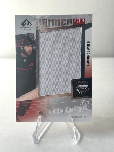 2023-24 SP Game Used Hockey Jacob Slavin Hurricanes Banner Year Stadium Series
