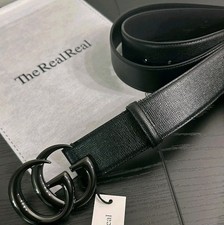 Autentica cintura Gucci GG tutta nera - Uomo taglia 36-38 (105 cm)