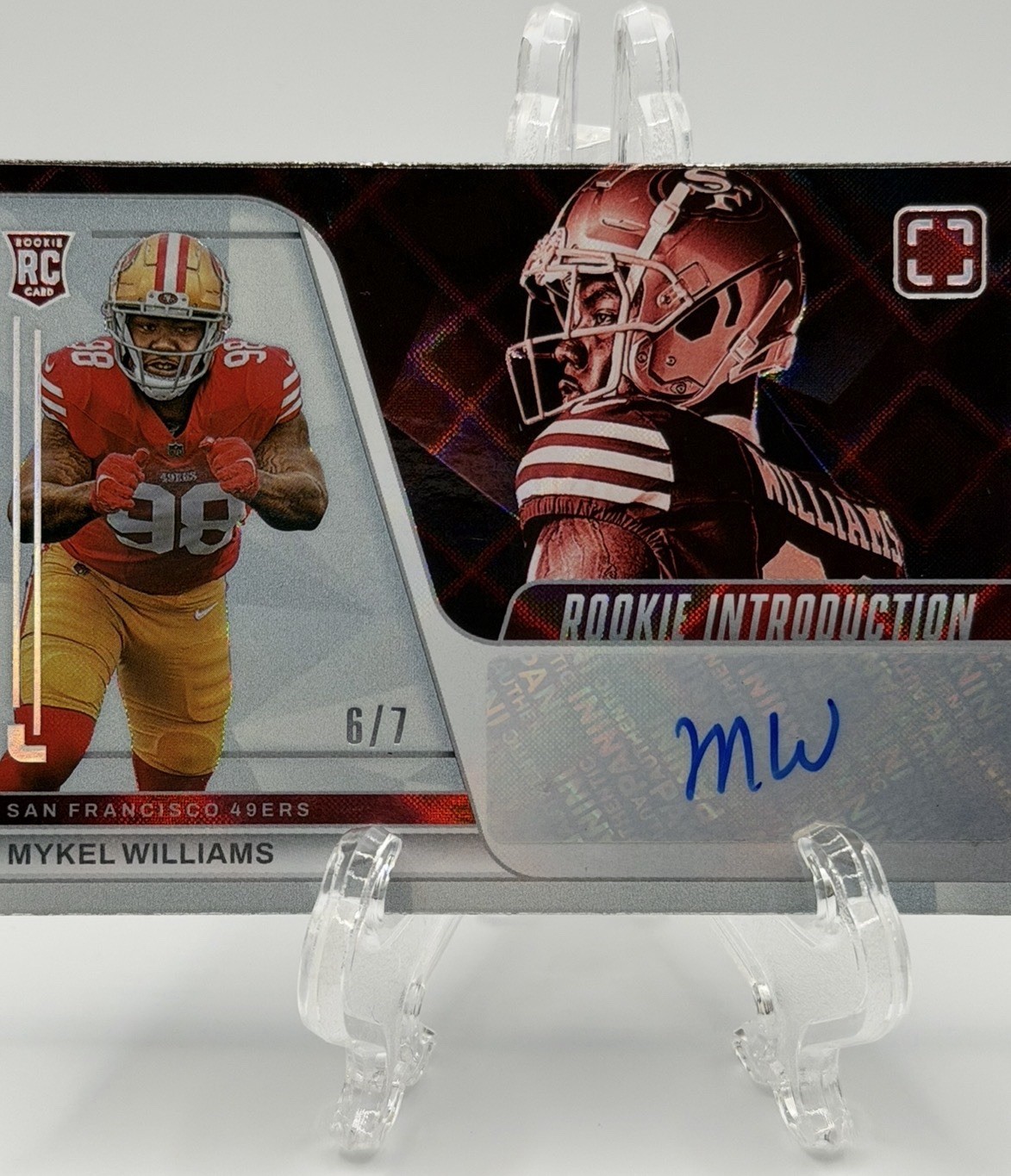 Mykel Williams #/7 2025 Panini Photogenic White FOTL Rookie Auto #RKI-MWS 49ers