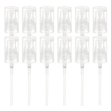 12Pcs Dispenser Bottles Pump with Cover for 20/410 Thread Neck Size Transparent)