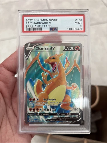2022 Pokémon Sword & Shield Brilliant Stars Charizard FA v #153 PSA 9 Mint