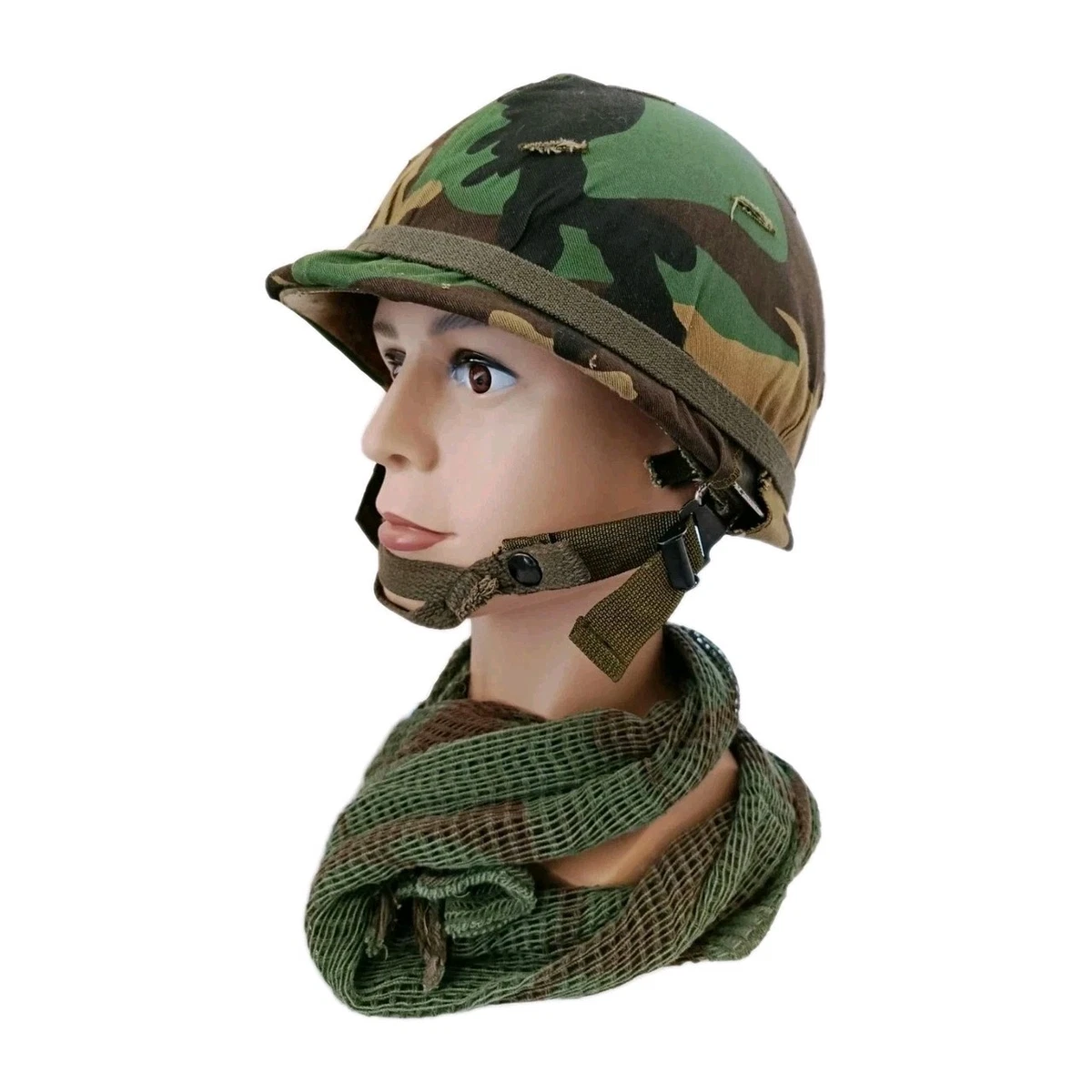 Casque Militaire M1 Réplique WW2 - Acier Vert Avec Filet Camouflage, Taille Réglable 56-62 Cm, Pour Collection Ou Airsoft