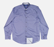 Robert Graham Dress Shirt XL Purple Geometric Print Button Up Long Sleeve Preppy