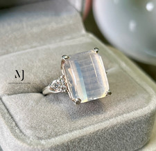 Natural Moonstone Ring Sterling Silver Handmade Ring For Her , Special Gift