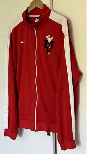 MANNY PACQUIAO NIKE Men’s 2XL Track Suit Jacket Zip Pockets Logos Red White XXL - Picture 12 of 12