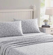 Laura Ashley Home - Full Sheets, Cotton Flannel Bedding Set, Brushed for Extra S