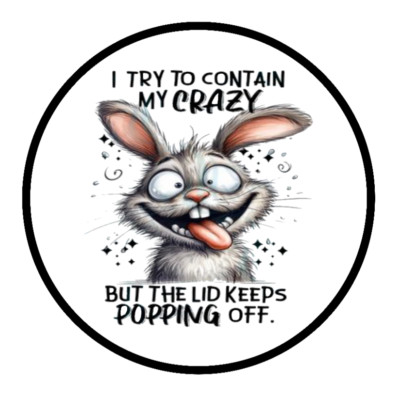 I Try To Contain My Crazy - 4'' Vinyl Decal Car Window Cooler Laptop Trailer