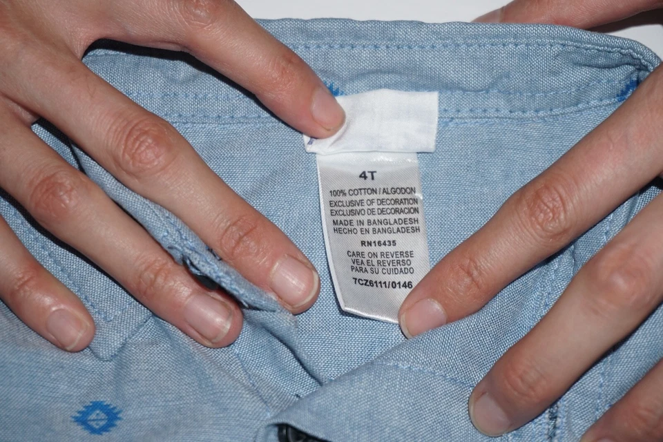 Boys Nannette Kids Long Sleeve Button Up Shirt Size 4T Blue Preowned - Image 4 of 4