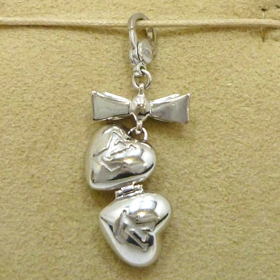 Auténtico Medallón LOUIS VUITTON Monograma Corazón Dije Oro Blanco 18K Q93081 #K412093 Foto 4 de 4