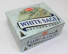 White Sage Incense Cones: Bulk Lot 12 Packs of 10 Cones, 120 Total! HEM BRAND