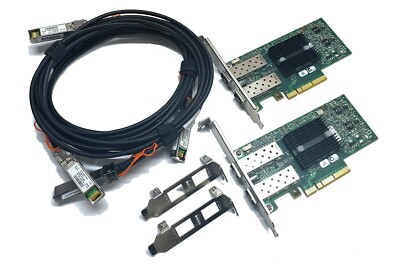 10G Netzwerk Kit 2x Mellanox CX312A ConnectX-3 Dual Port 10Gbe SFP+ 2x 3m Kabel