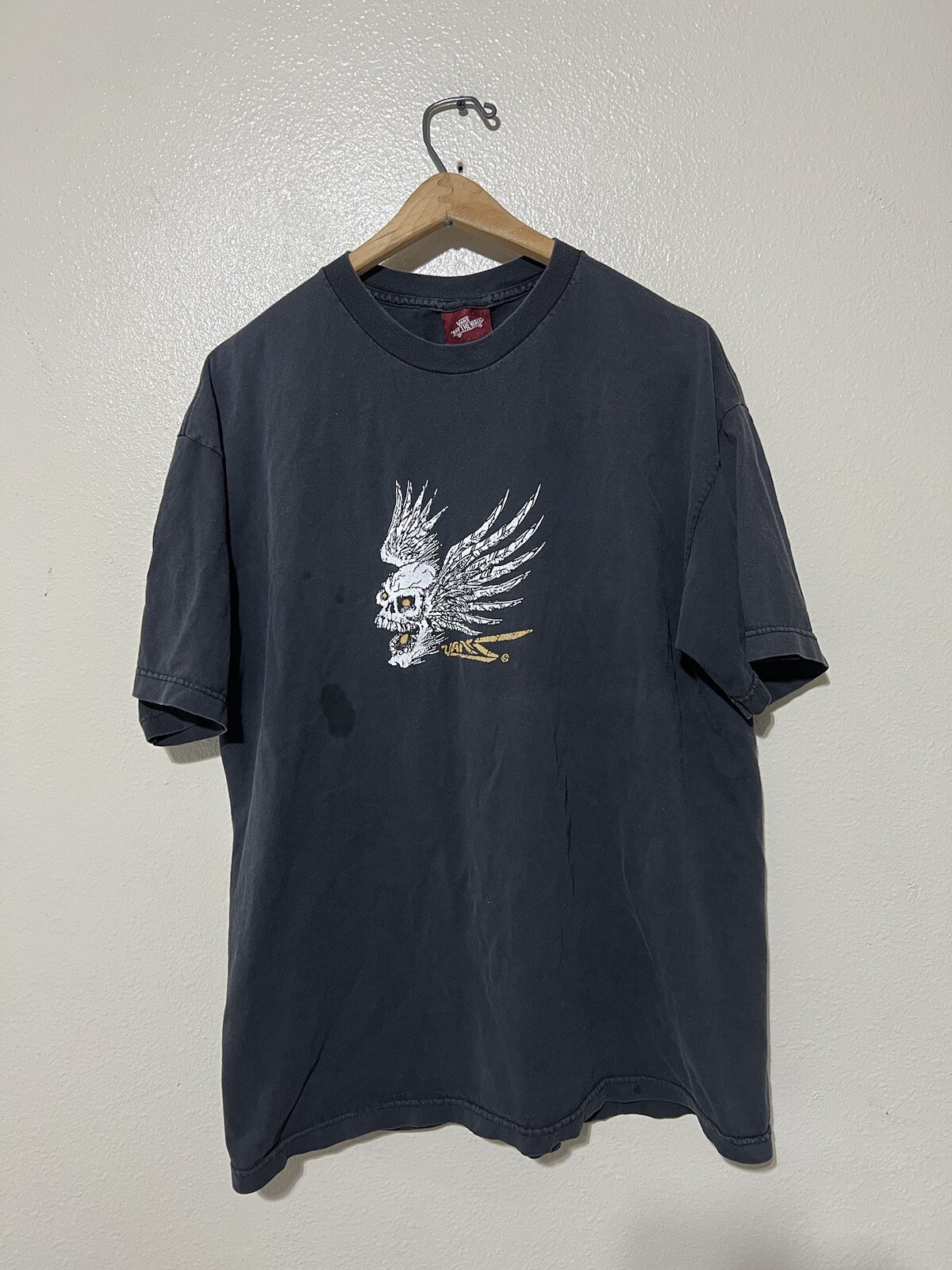 Vintage 90s Vans T Shirt Off The Wall Graphic Shirt XL Grung Skull Skateboarding