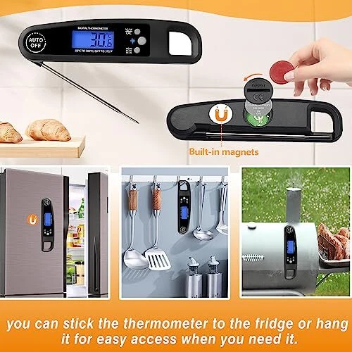 Meat Thermometer Digital, Instant Read Food Thermometer for Cooking and Grill,