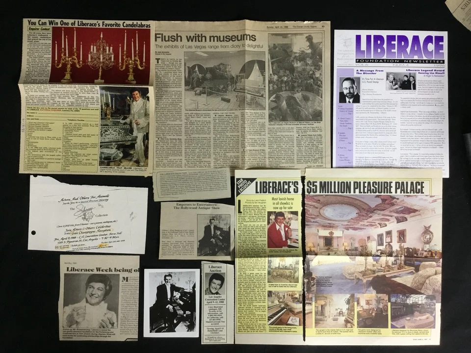 КОЛЛЕКЦИЯ LIBERACE МЕГА КОМПЛЕКТ АУКЦИОН ПАМЯТНЫЕ ФОТОГРАФИИ RECIEPTS И МНОГОЕ ДРУГОЕ - Изображение 3 из 4