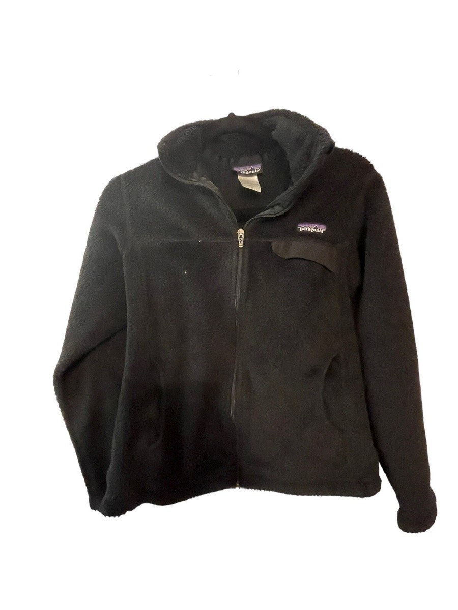 Patagonia Fleece Sherpa Full Zip Jacket Sweater Black Women's Size