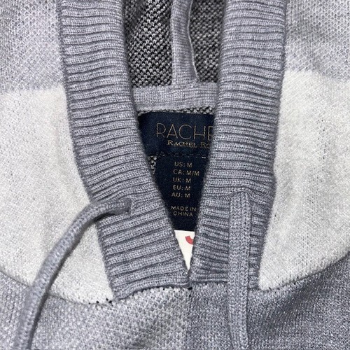 Rachel Roy Plaid Pullover Hoodie Womens Size Medium Gray White Long Sleeve NWT - Picture 4 of 5