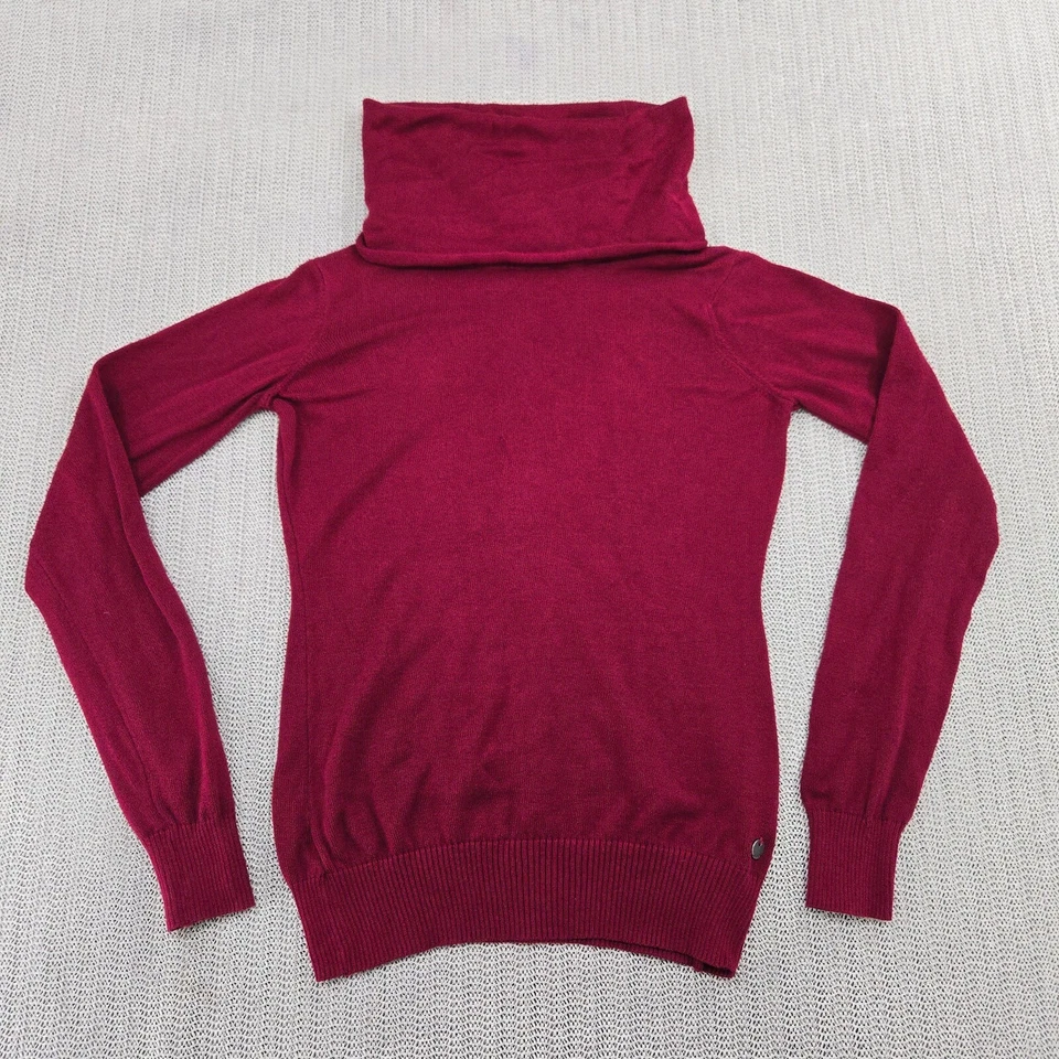 Levi's свитер женщин очень маленький красный бордовый пуловер капот шеи водолазка - Изображение 2 из 4