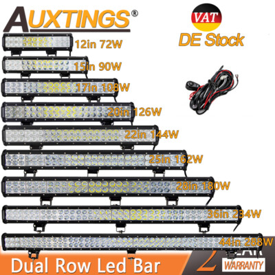 12-44 Zoll 126W 288W LED light Bar Lichtbalken Arbeitsscheinwerfer 12V Offroad