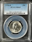 1958-D  25C Washington Quarter Dollar PCGS MS65  80485185
