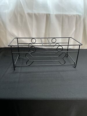 Black Metal Elevated Dog Bowl Stand