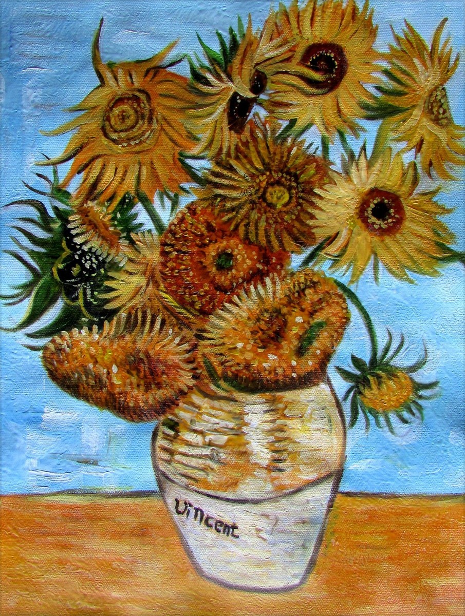 Van Gogh Sunflowers Repro, Quality Hand Painted Oil Painting