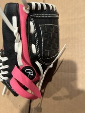 Rawlings T-ball Mitt Players Series 9" Performance Pink, Black Left Hand Thrower