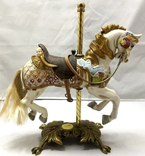 Carousel Horse Hand signed by Tobin Fraley #3174 Bisque Porcelain 12 x13