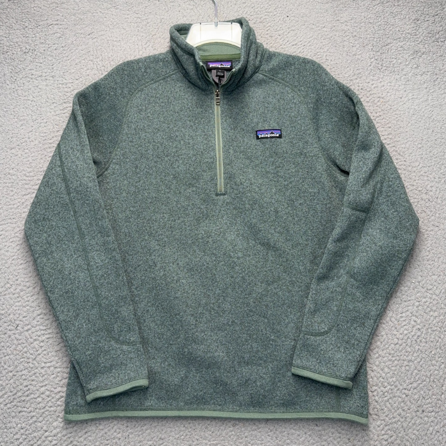 Suéter Patgonia 1/4 Cremallera Mujer Grande Verde 1/4 Pullover Jersey Bolsillo con Cremallera