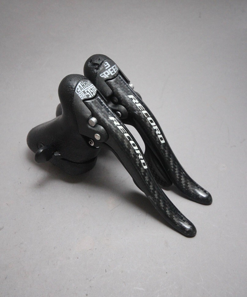 Levier De Frein Et Changement De Vitesse Campagnolo Record Carbon 2x9 - Occasion Bon état, Compatible Shimano