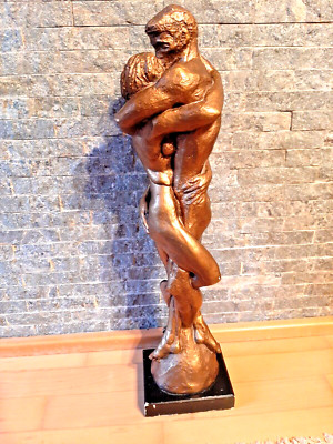Austin Productions Skulptur J. Cox 1970 Vintage Messing Erotikfigur Aktfigur