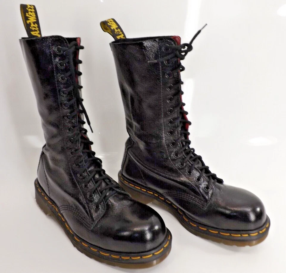 Botas Dr. Martens Puntera de Acero Gamuza Crackleada - Hechas en Inglaterra - EE. UU. = Damas 10 / Hombres 9 Foto 2 de 4
