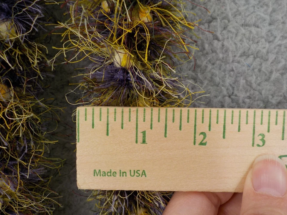 LEI ПЛЕТЕНЫЙ ПУШИСТЫЙ ФИОЛЕТОВЫЙ ЖЕЛТО-ЗЕЛЕНЫЙ КРЕМ С ЛЕНТОЙ И КОРИЧНЕВЫЙ KUKUI ОРЕХИ НОВЫЙ БЕЗ ЯРЛЫКОВ - Изображение 4 из 4