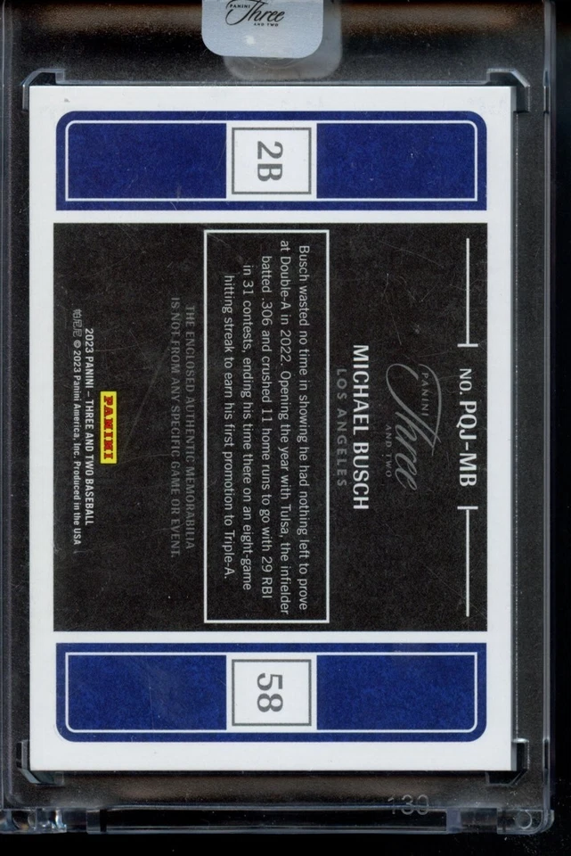2023 Panini Prospect Quad Jerseys #PQJ-MB Michael Busch /10 (MEM, RC) - Image 2 of 2