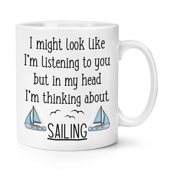 Gift Base Segelmann Teetasse Kaffeebecher 10Oz Keramik Tasse Weiß Neuheit-image