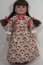 Historical Prairie Dress Red Floral Doll Clothes For 18" American Girl Debs 