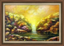 Painting Original Oil canvas IMPRESSIONISM contemporary ART BY Pronkin 2021 LAKE