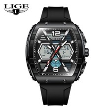 Waterproof Men Sport Watch Dual Time Digital Analog LED Luminous Boys Wristwatch