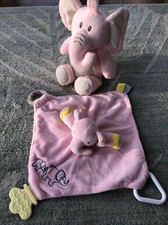 Pink Elephant Plush Lovey Security Blanket And Cuddly Buddy Set Stephan Baby